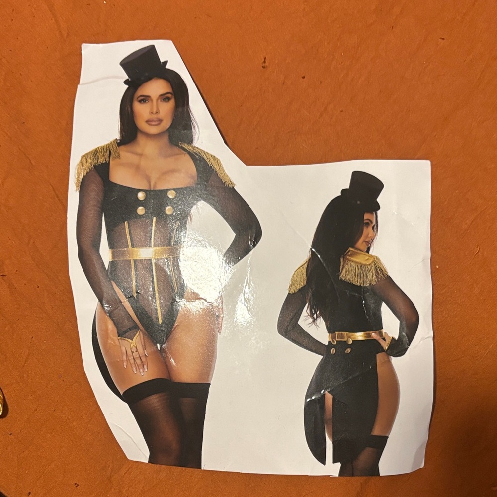 Forplay Black and Gold Fringe Ring Leader Costume